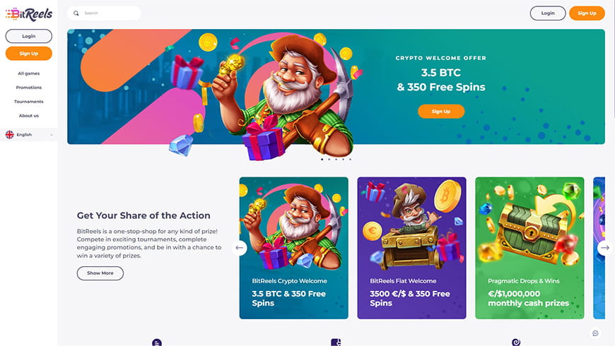 BitReels homepage
